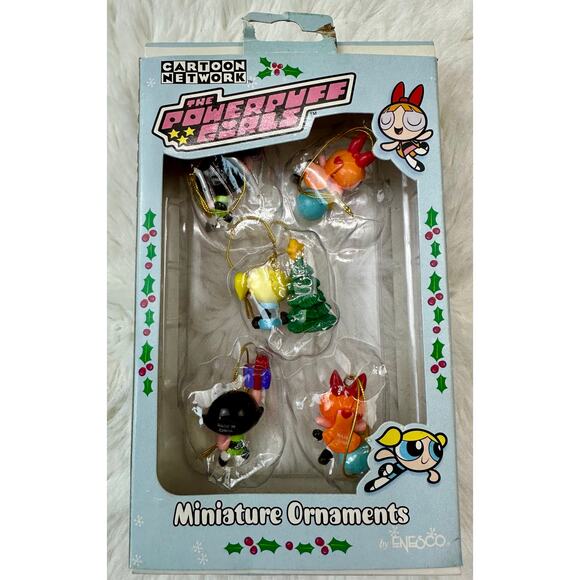 Vintage‎ Y2K Enesco Cartoon Network Powerpuff Girls Mini Christmas Ornament Set - Picture 2 of 10